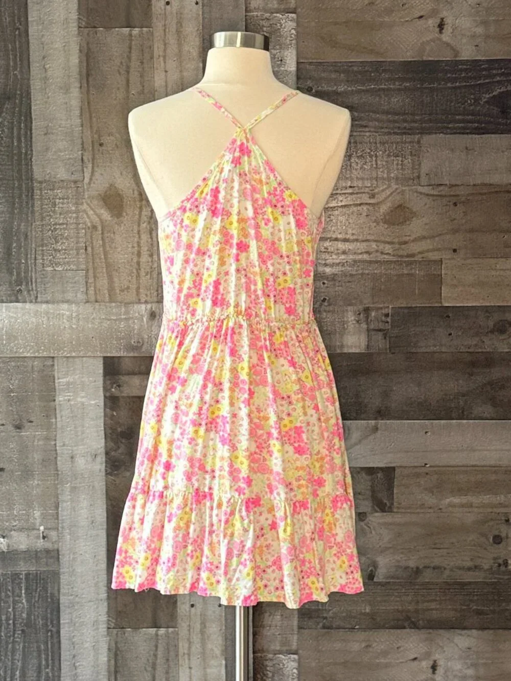 The Children's Place neon floral dress girl size 16 summer vacation garden party